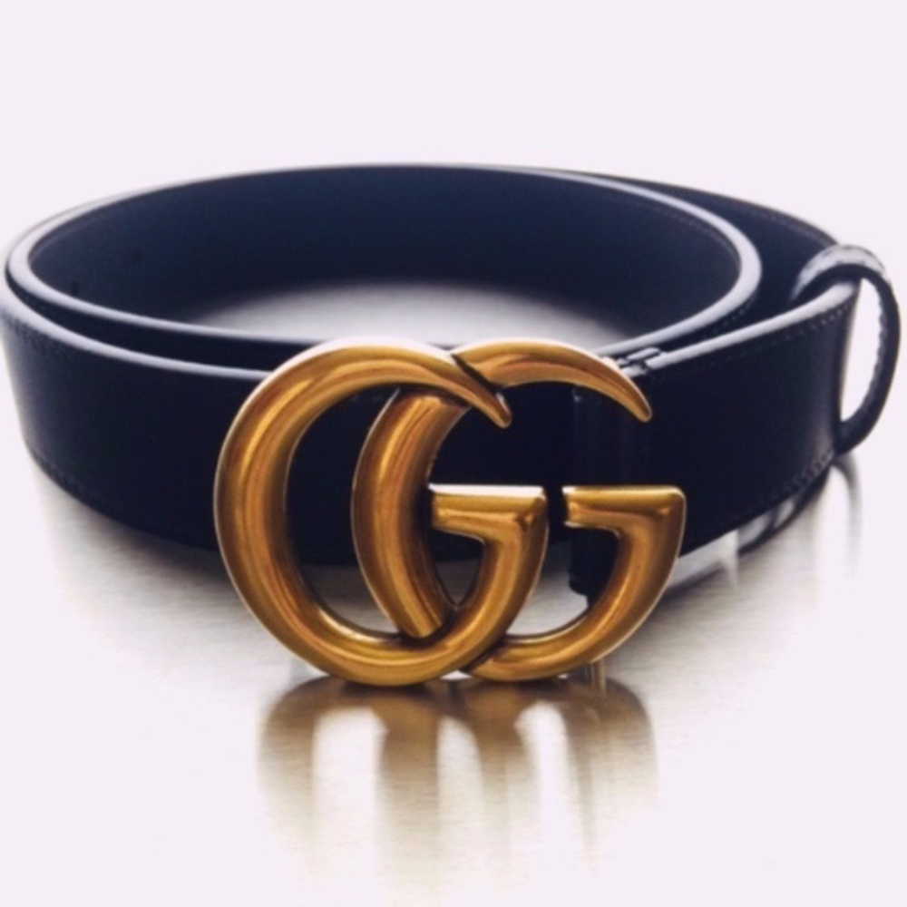 AUTHENTIC BLACK GG BELT 85